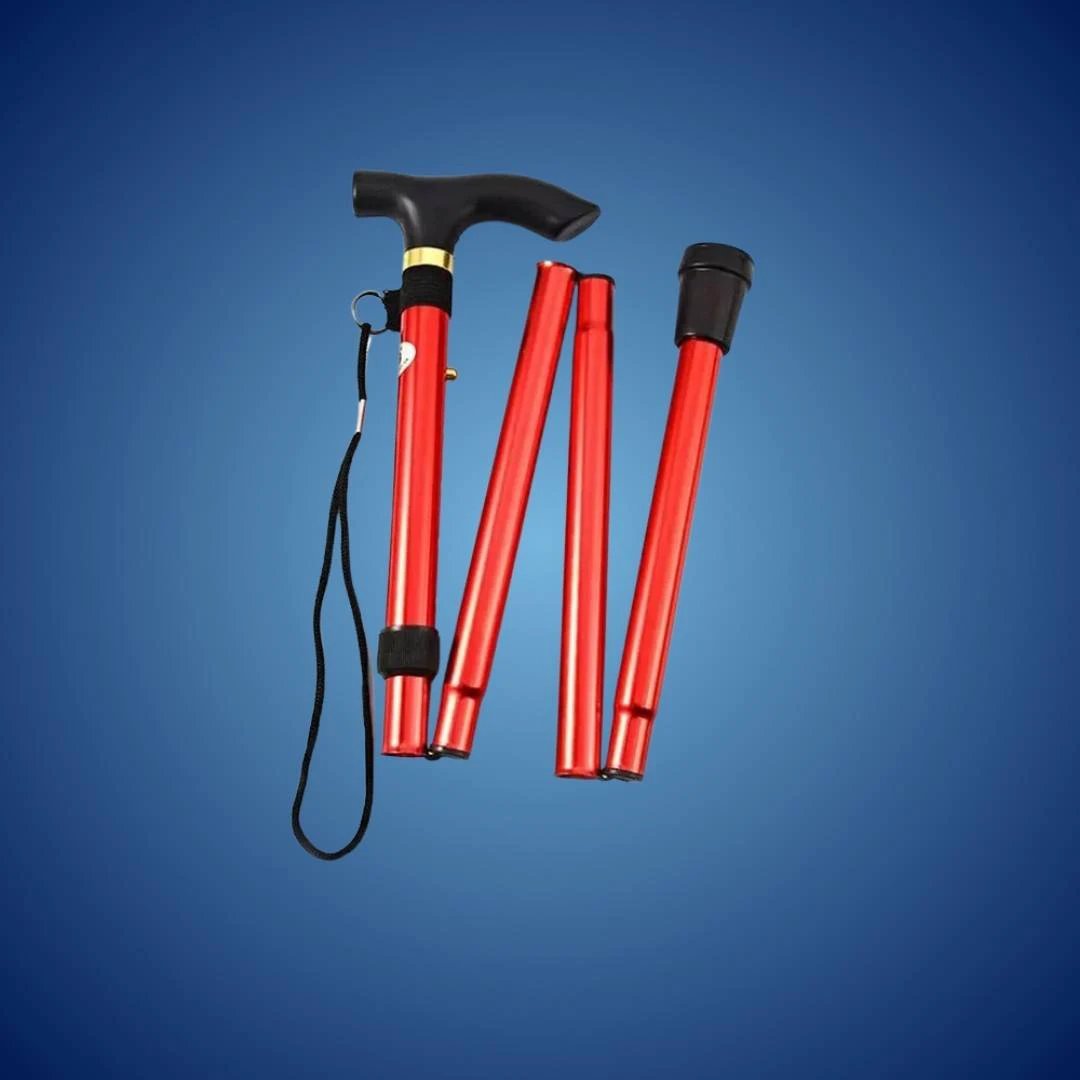 StrideAid Folding Telescopic Walking Stick | Adjustable Cane - Ergonomic Handle - Non-Slip Tip for Mobility Support Bowlift by Bowlift