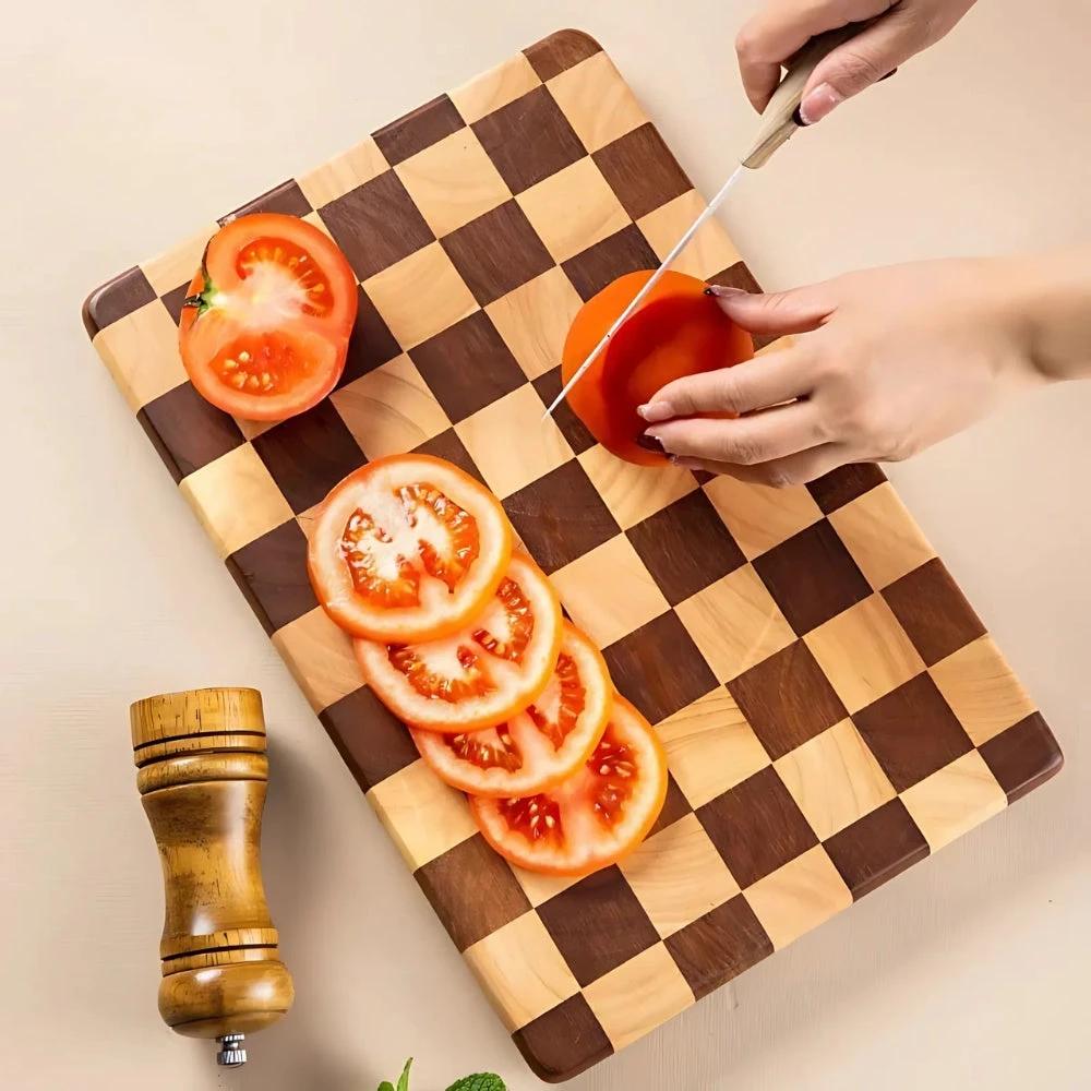 Chess-Inspired Acacia Wood Chopping Board by Casa & Beyond