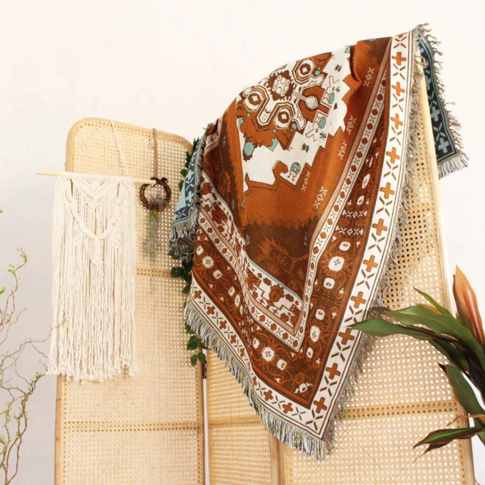 Boho Chic Patterned Throw Blanket by Casa & Beyond