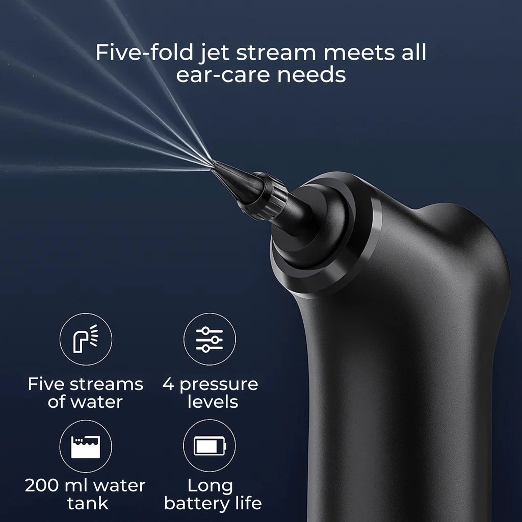 AquaCleanse | Electric Ear Wax Remover – Adjustable Water Jet – Silicone Tip – Warm Irrigation for Families Bowlift by Bowlift
