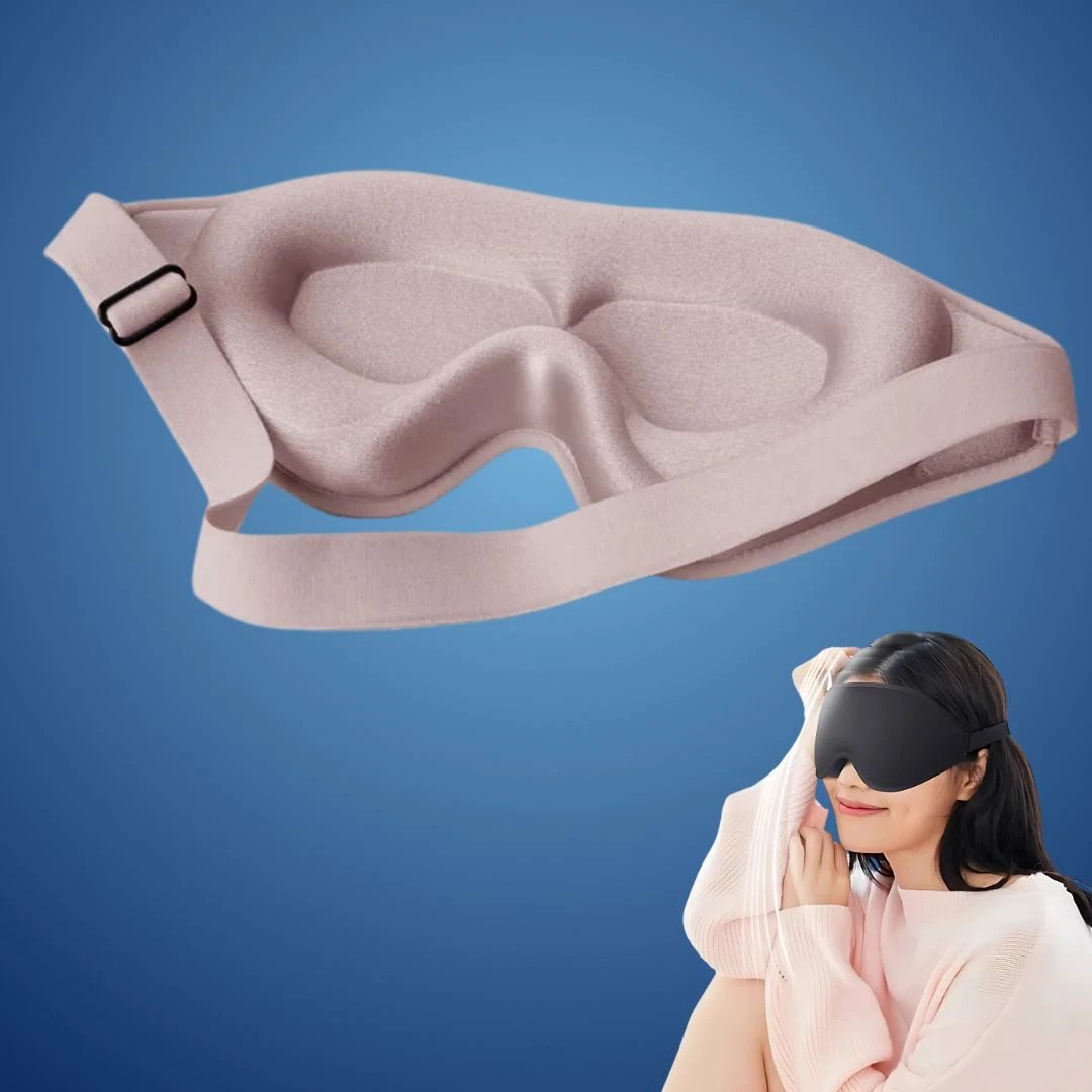 DreamSeal 3D Sleep Eye Mask | Light Blocking Mask - Sleep Blindfold - for Travel - Meditation - Insomnia - Deep Sleep - Adjustable Strap Bowlift by Bowlift