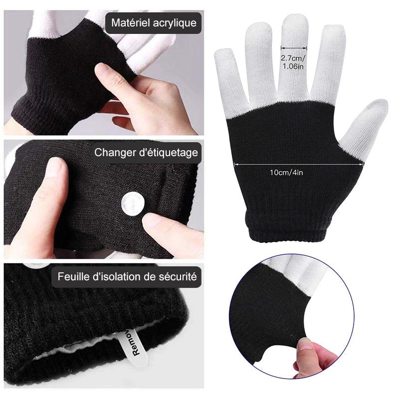Leather Gloves Finger Lights 3 Colors 6 Modes by Bowlift