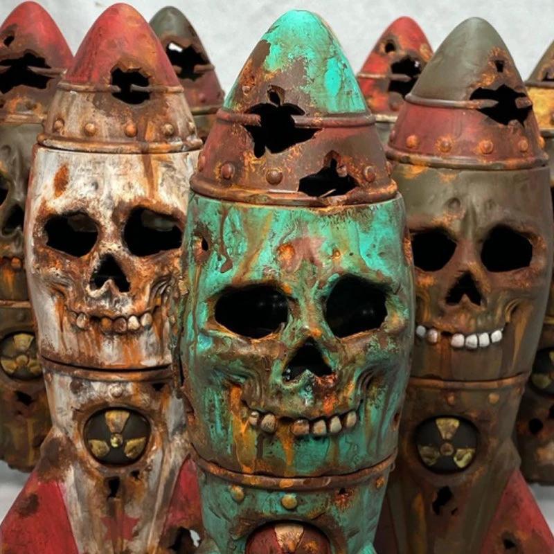 Ornament made of resin skull bomb by Bowlift
