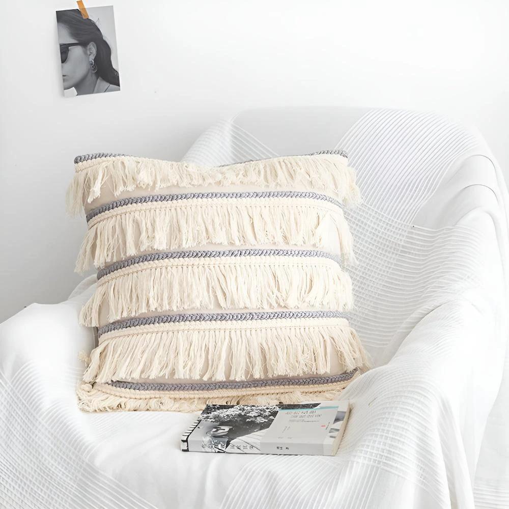 Bohemian Fringe Tassel Cushion Covers by Casa & Beyond
