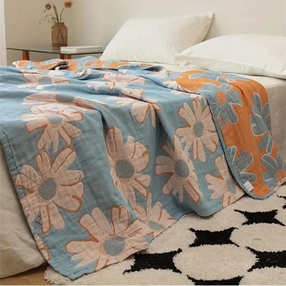 Summer-Ready Daisy Cotton Blanket by Casa & Beyond