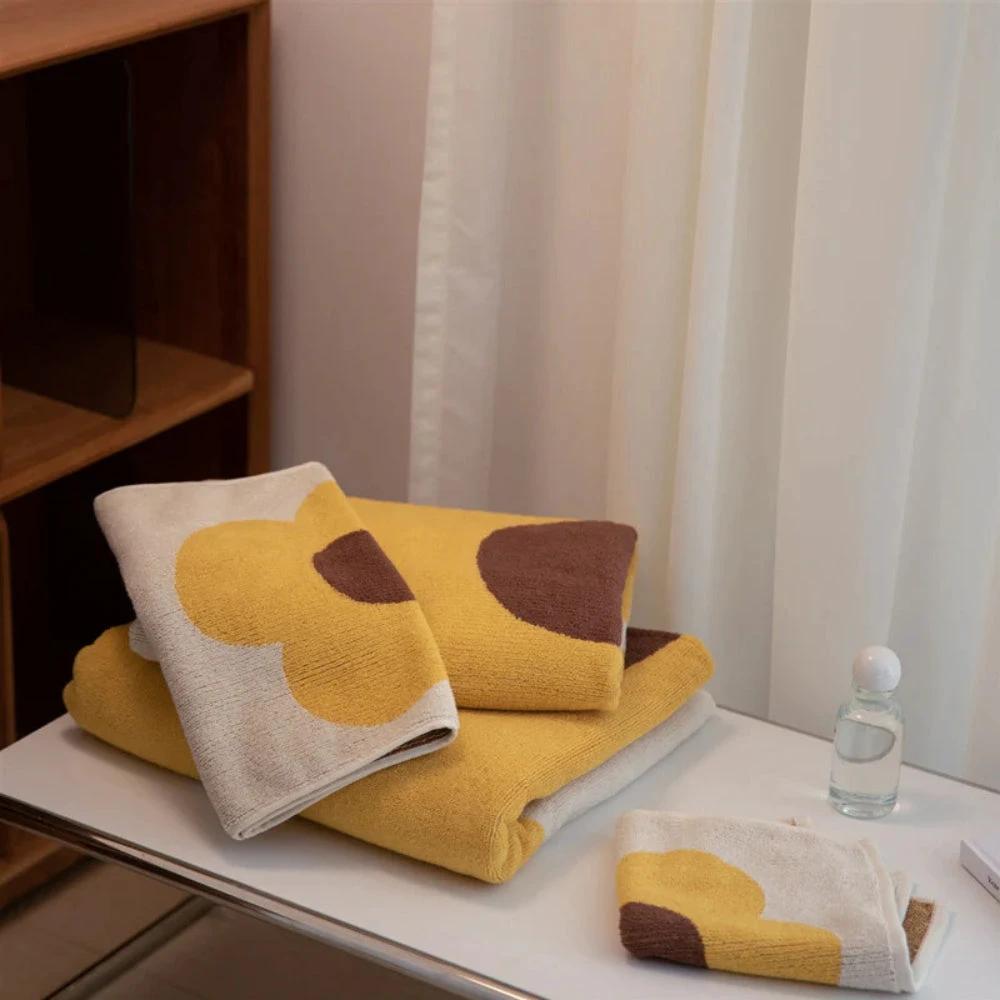 Cheerful Floral Print Cotton Bath Towel by Casa & Beyond