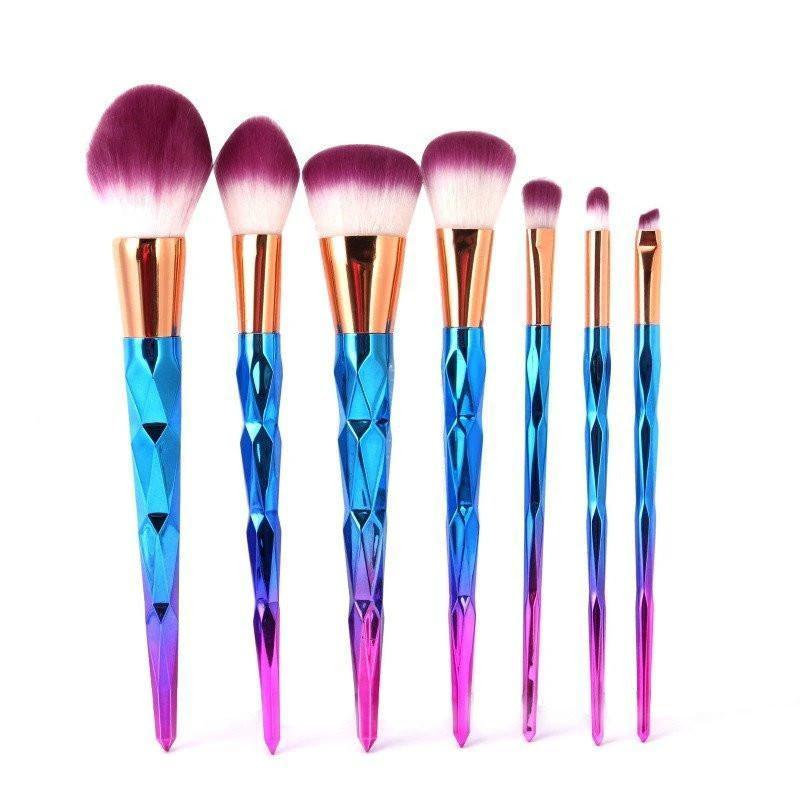 Rainbow Unicorn Brushes - 7 Piece Set by Bowlift