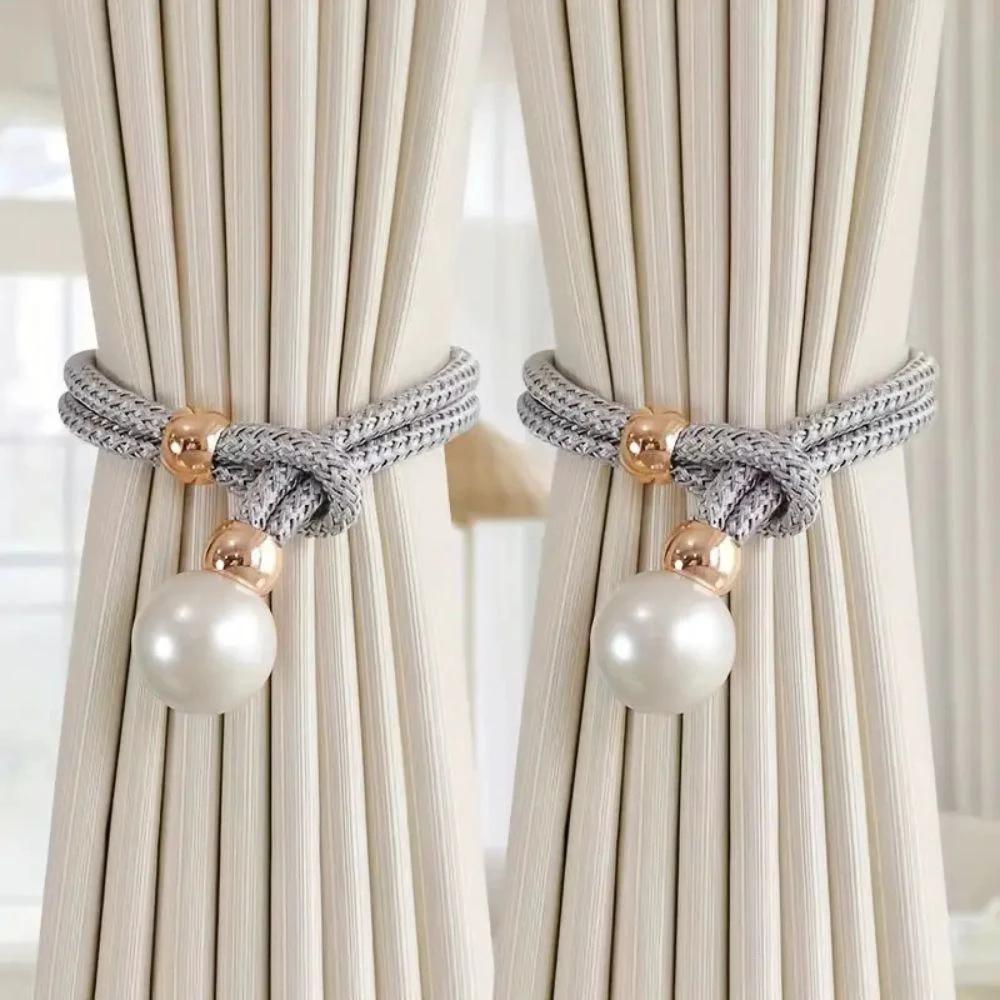 Lustrous Pearl Curtain Tie Back | 2 Pcs Set by Casa & Beyond