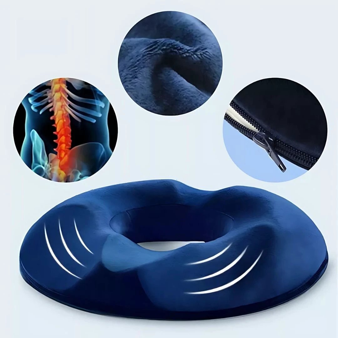 SitRelief | Donut Seat Cushion – Tailbone & Haemorrhoid Relief – Memory Foam – Washable Cover – Office, Travel, Postpartum Use Bowlift by Bowlift