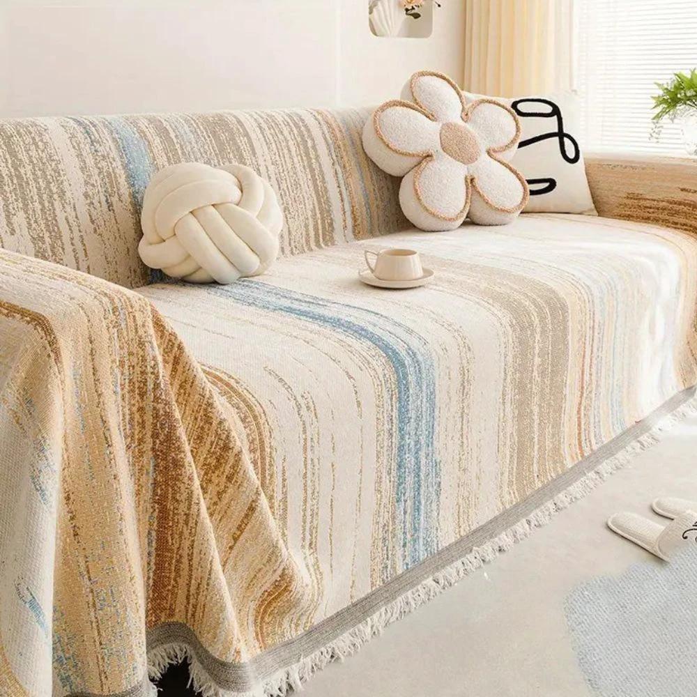 Serene Stripes Sofa Cover by Casa & Beyond