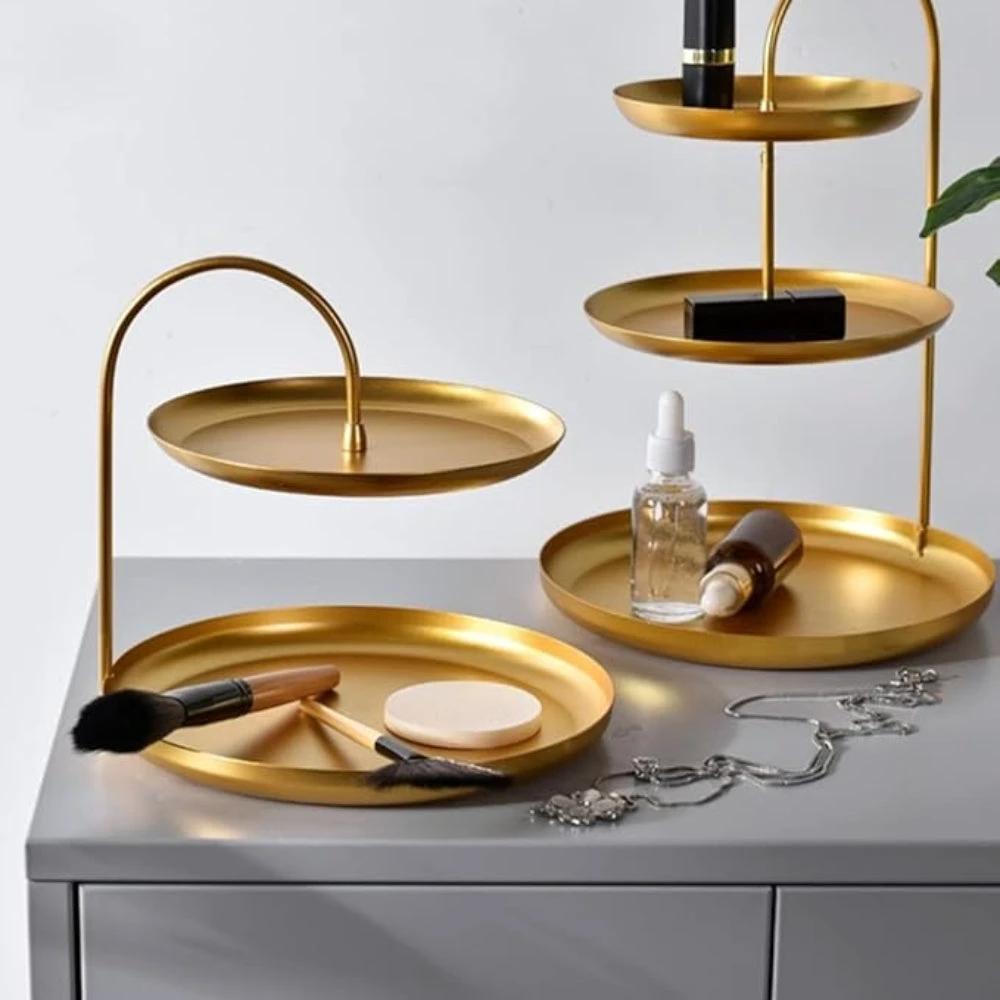 Elegant Gold Storage Organizer Stand by Casa & Beyond