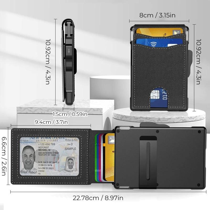 Men's Business Style PU Leather Card Slots for AirTag by BowLift