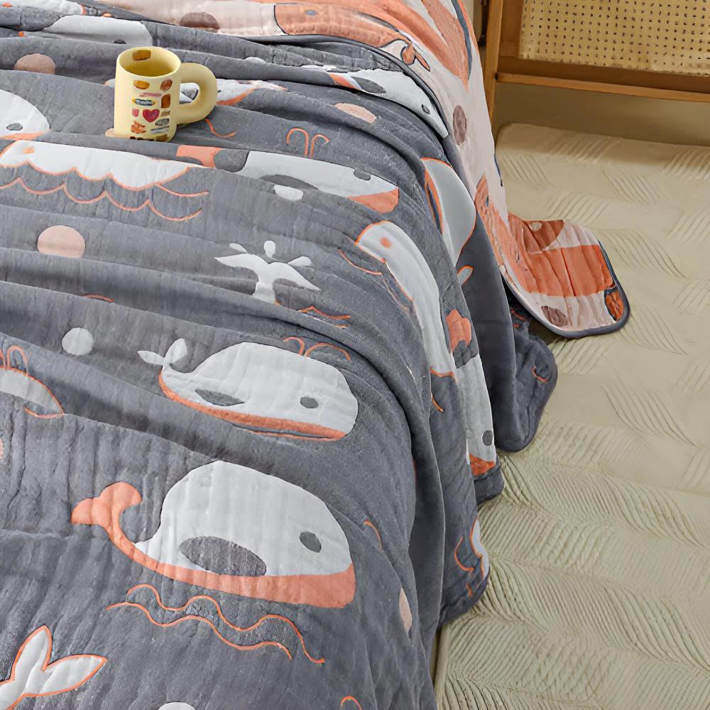 Ocean Dreams Whale Cotton Blanket by Casa & Beyond
