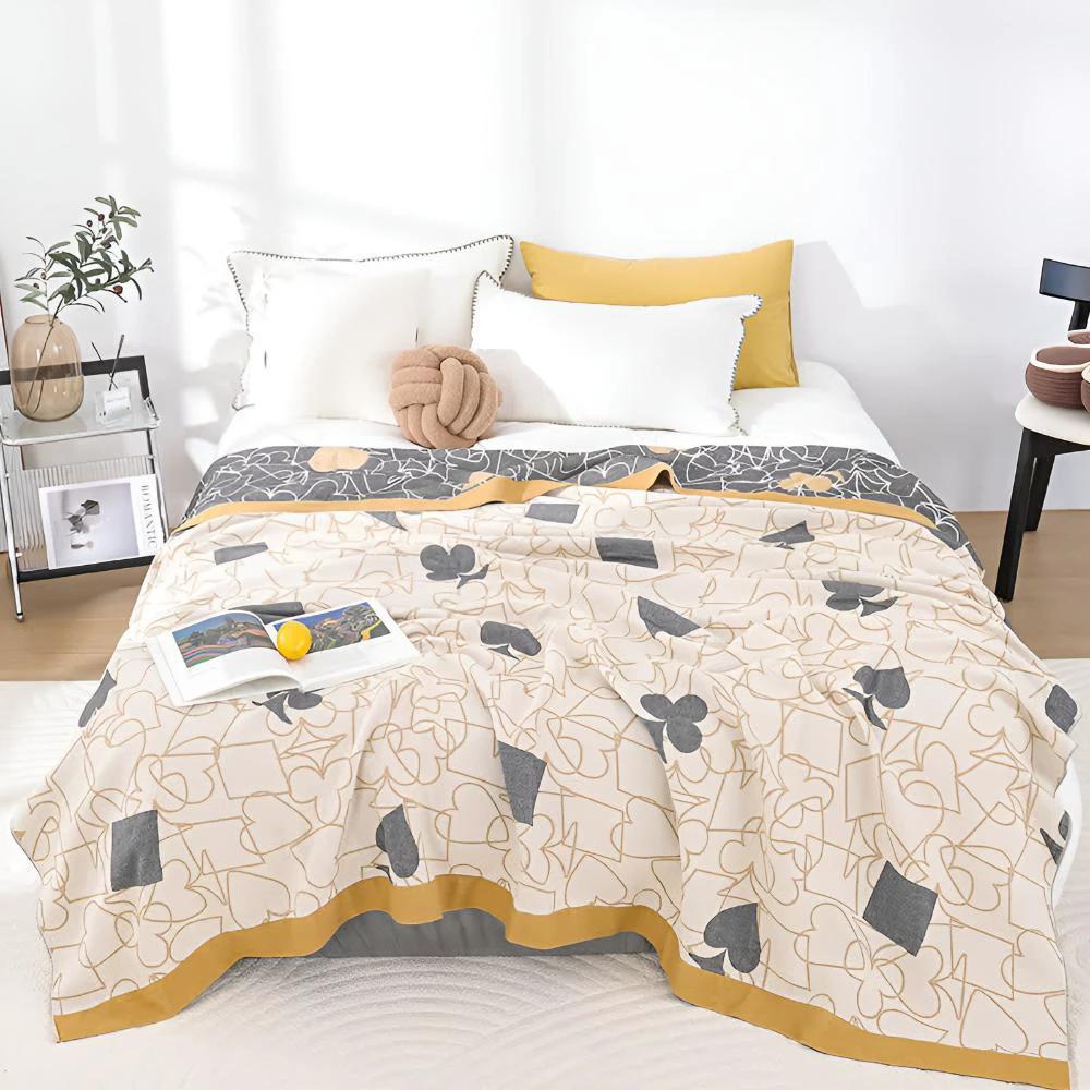 Poker Patterns Cotton Blanket by Casa & Beyond