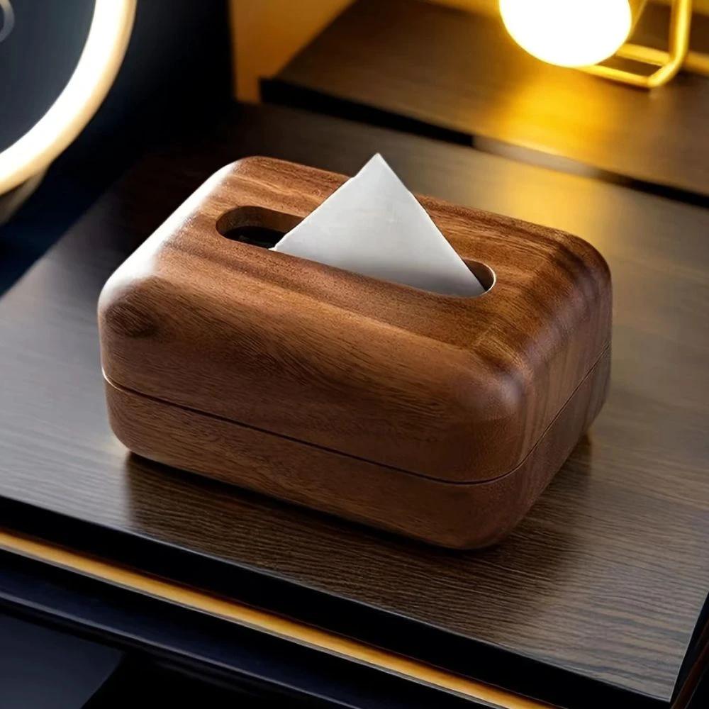 Earthtone Wooden Tissue Holder by Casa & Beyond