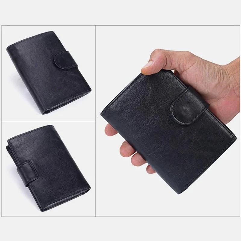 Vintage Leather PU Wallet with three compartments and multiple slots by Bowlift