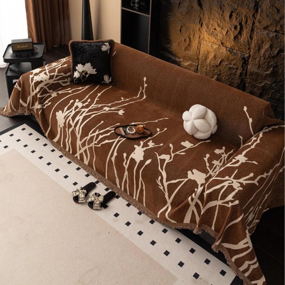 Twilight Branches Chenille Sofa Cover by Casa & Beyond