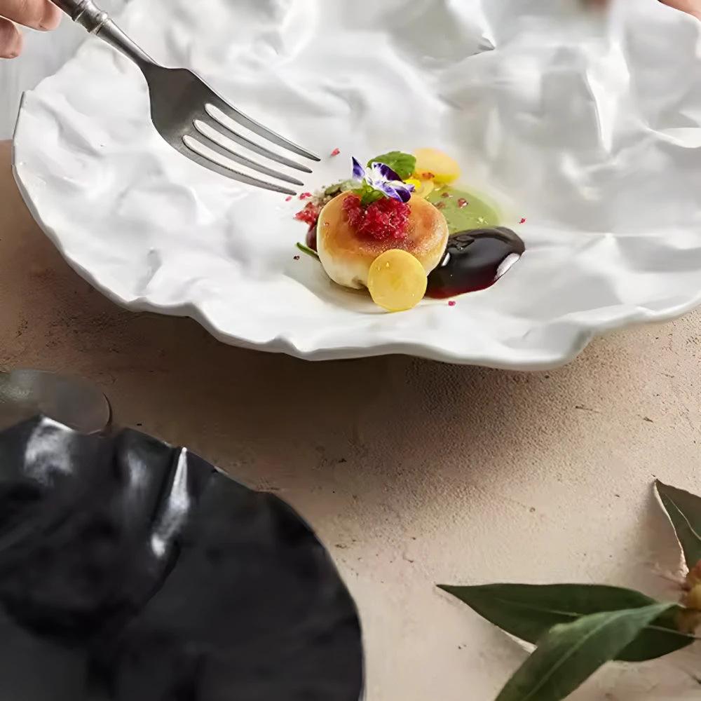 Artisan Wrinkled Paper Ceramic Plate by Casa & Beyond