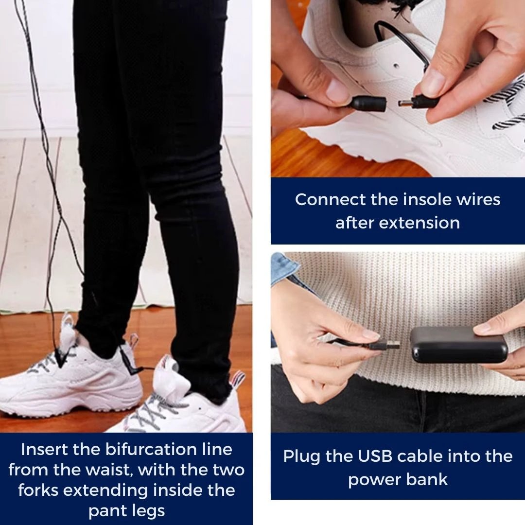 HeatStride Heated Shoe Insoles | Heating Adjustable Shoe Inserts - Temperature Control - Cold Weather - Cold Feet Bowlift by Bowlift