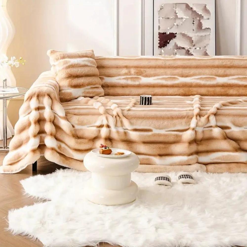 Velvet Faux Fur Sofa Cover by Casa & Beyond