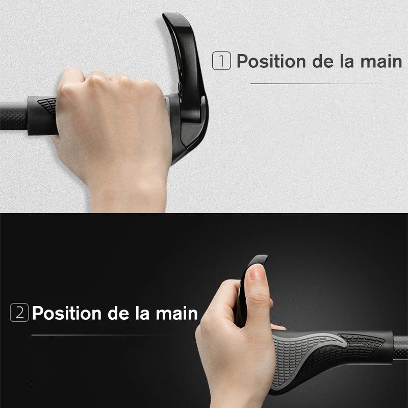 Ergonomic bicycle grips with shock absorption and horns (1 pair) by Bowlift