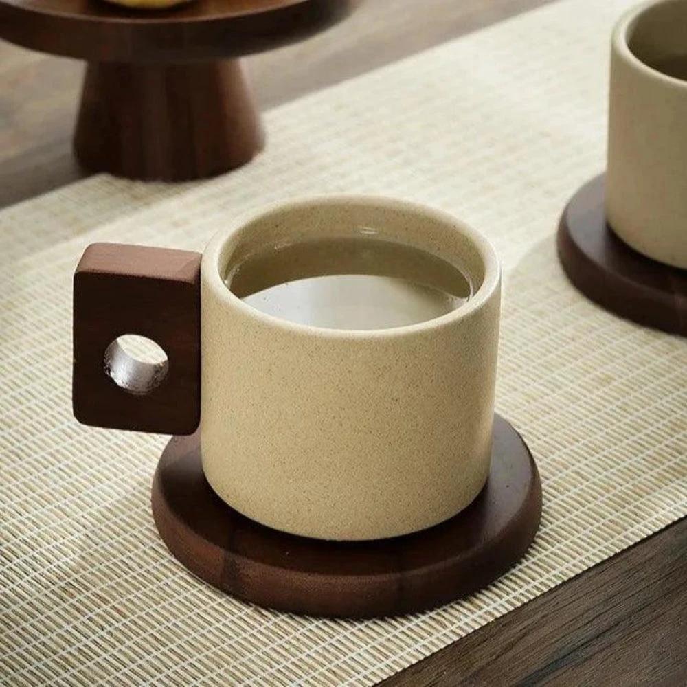 Modernist Ceramic Wooden Pallet Mug by Casa & Beyond