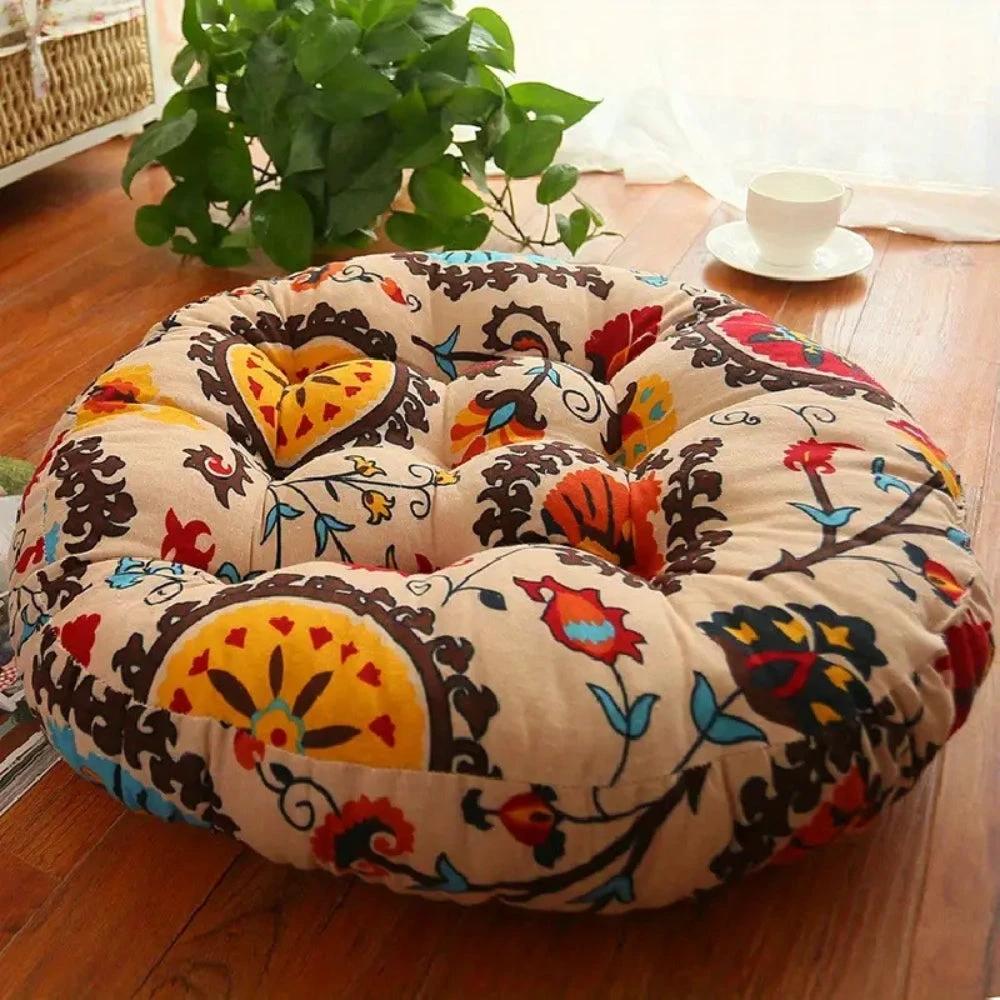 Round Boho Cushion Versatile Seating by Casa & Beyond