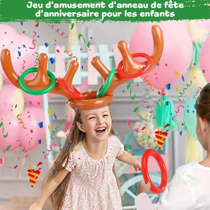 Ring toss game with wooden rings from reindeer Christmas by Bowlift