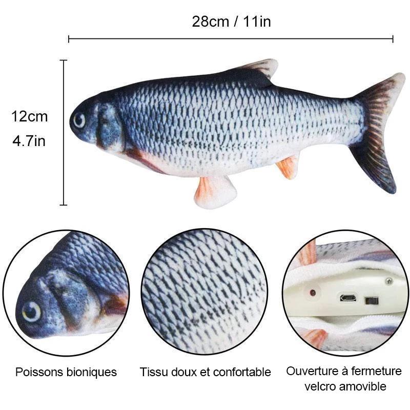 USB rechargeable simulation fishing toy for cats by Bowlift