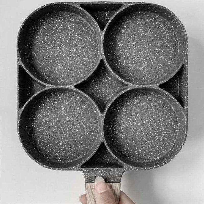 Four-hole egg pan, breakfast omelette household frying pan non-stick pan by BowLift