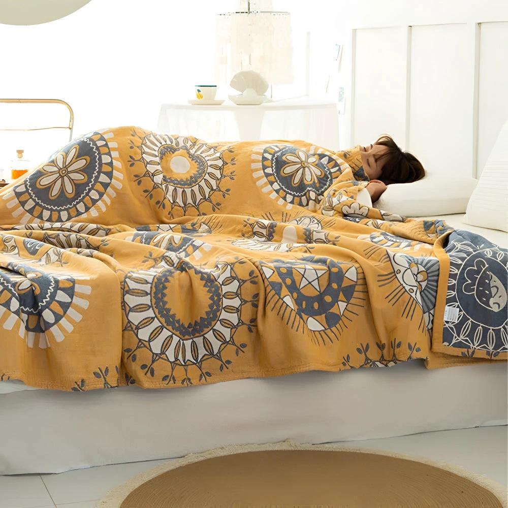 Blossom Radiance Circle Cotton Blanket by Casa & Beyond