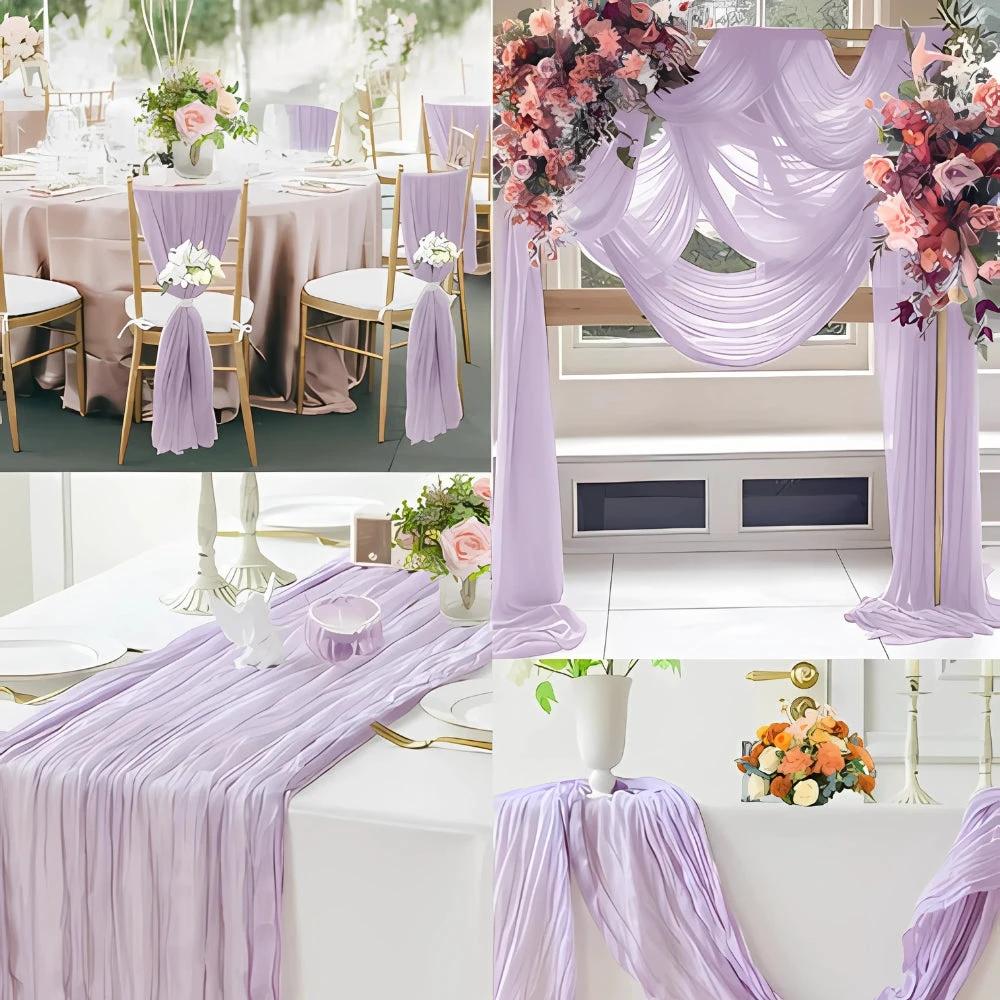 Cheesecloth Flowy Table Runner | 10 Pcs Set by Casa & Beyond