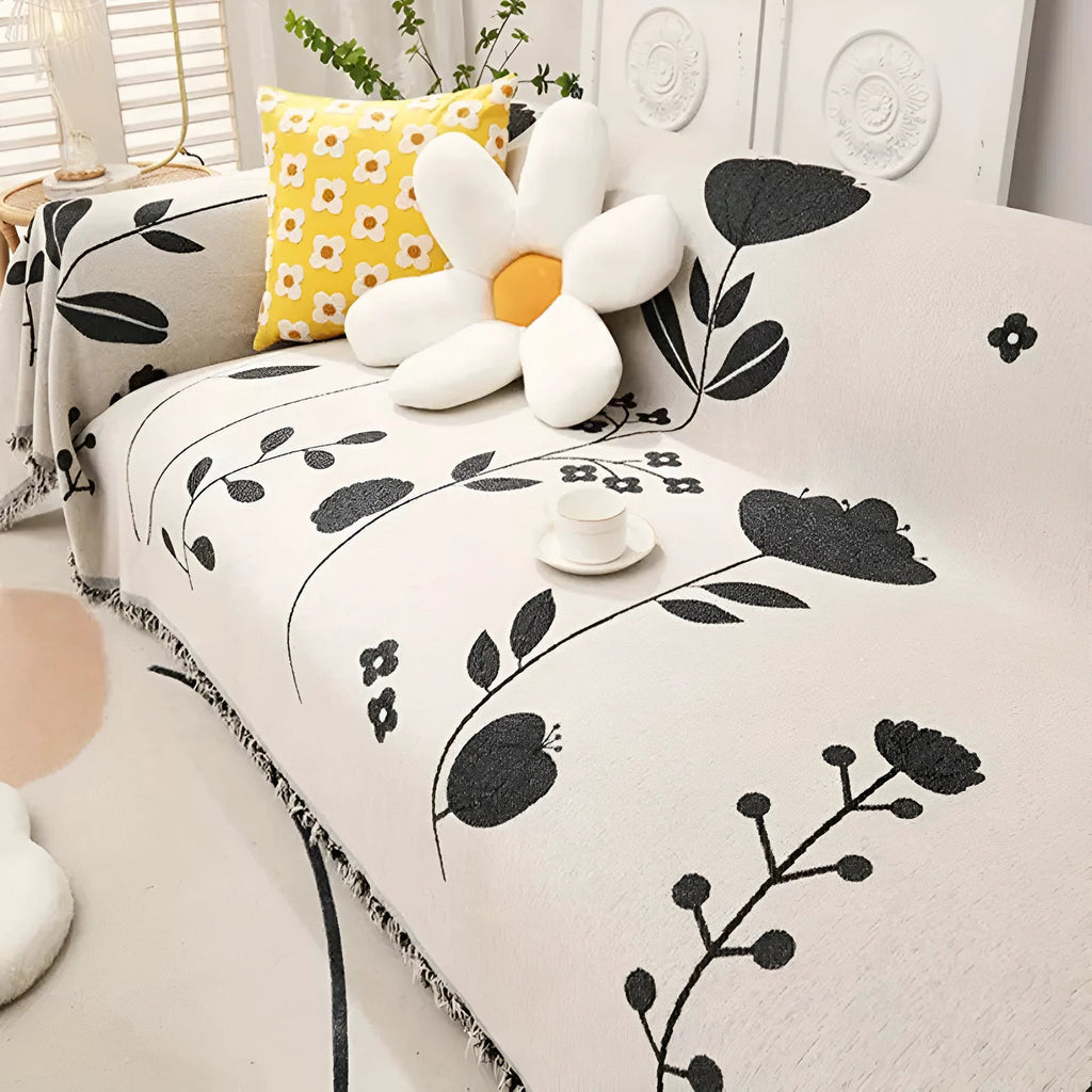 Modern Bloom Reversible Sofa Cover by Casa & Beyond