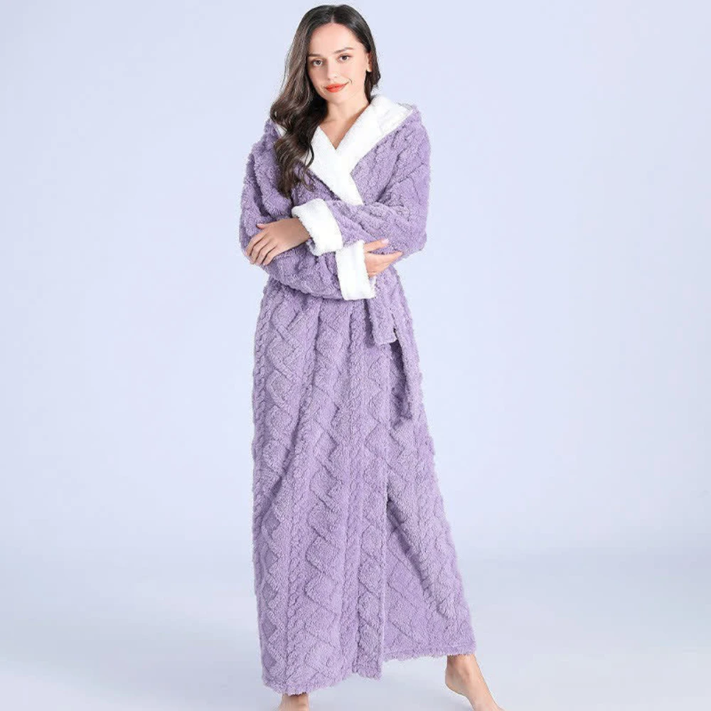 Plush Long Hooded Robe by Casa & Beyond