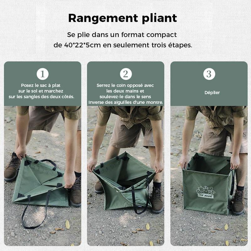 Foldable multifunctional trash can for outdoor use by Bowlift