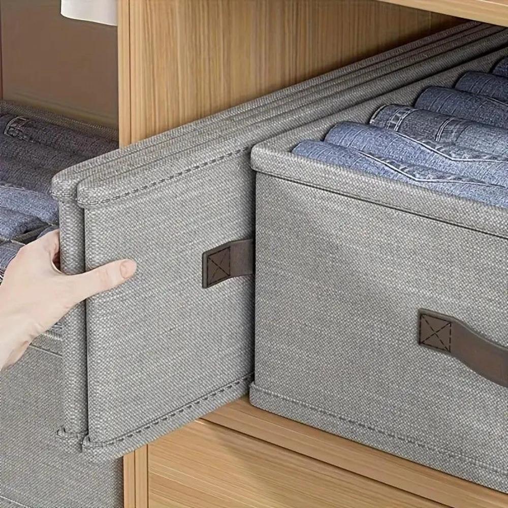 Modern Gray Linen Storage Container by Casa & Beyond