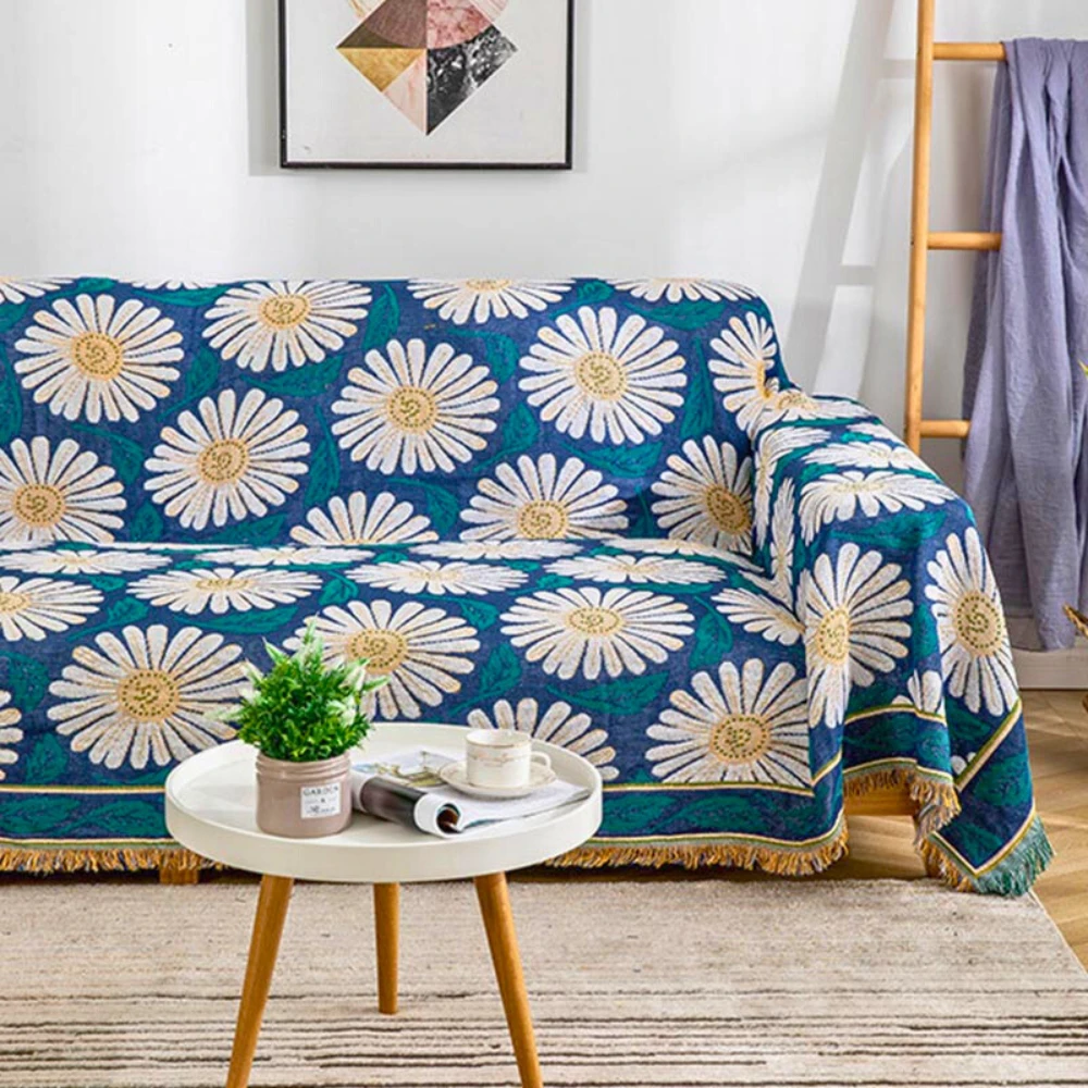 Bohemian Shiragiku Tassel Cotton Knit Blanket by Casa & Beyond