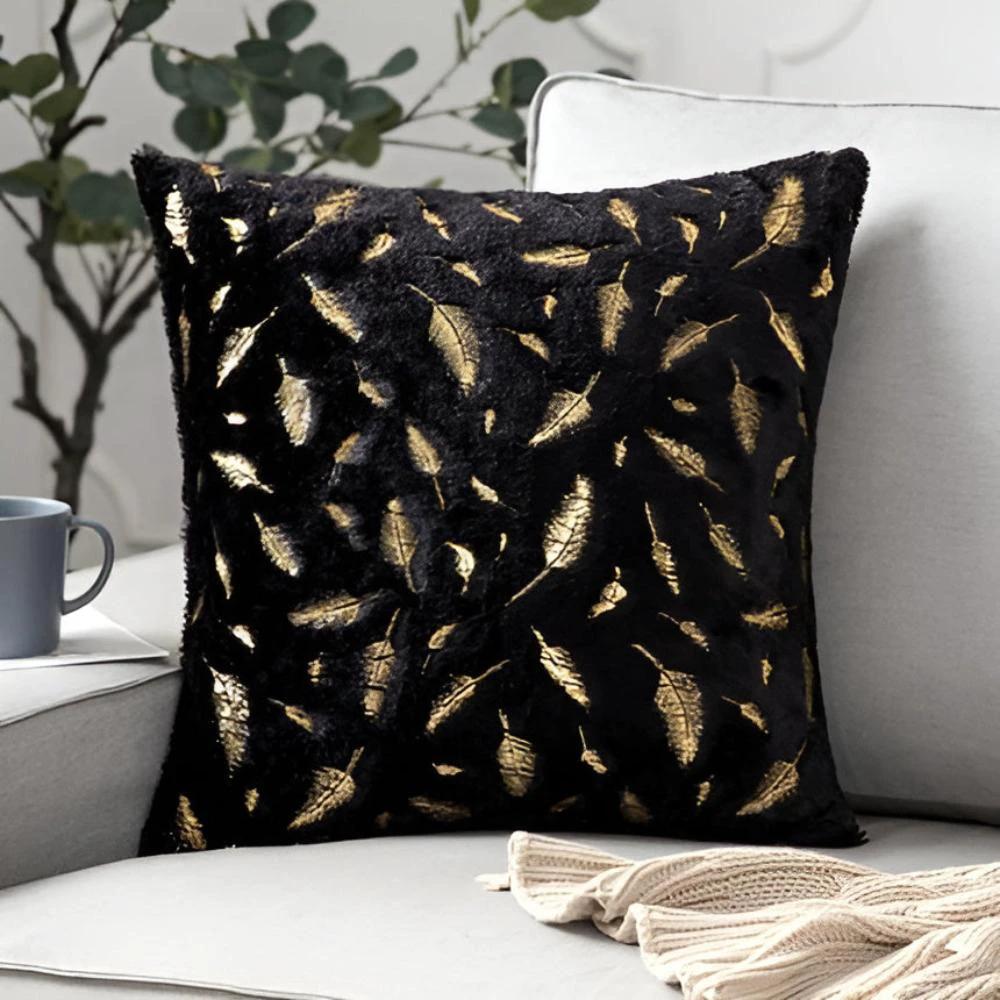 Golden Leaf Velvet Cushion Covers by Casa & Beyond