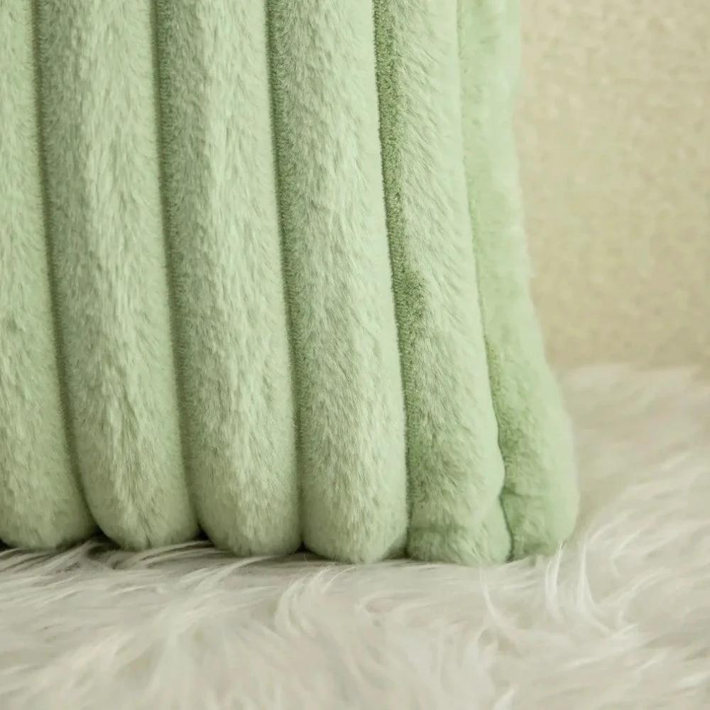 Green Fluffy Cushion Cover by Casa & Beyond
