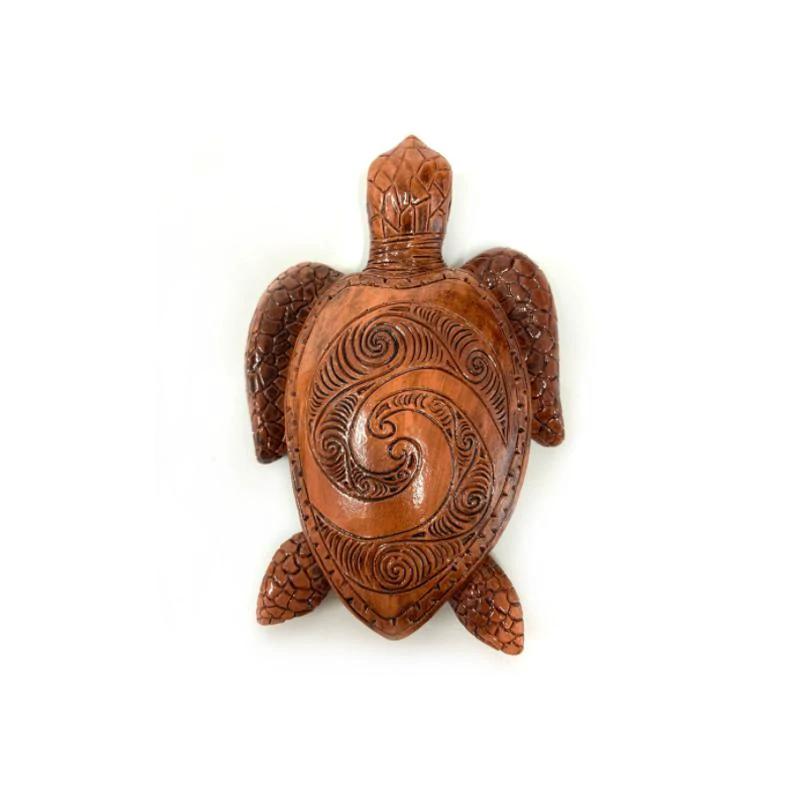 Wood sculpture Hawaii turtle by Bowlift