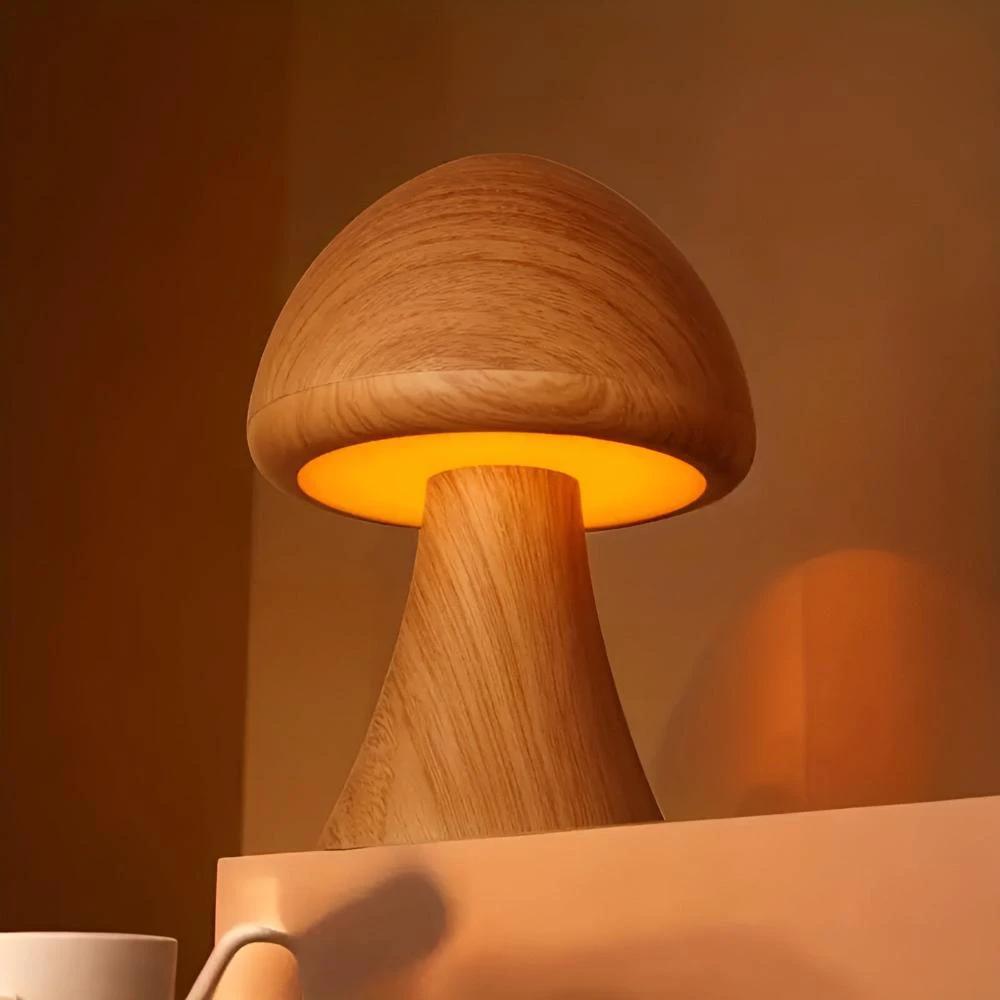 Wooden Mushroom Lamp by Casa & Beyond