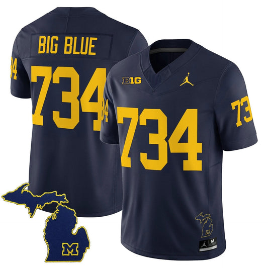 Big Blue Jersey #734 Michigan Wolverines 2025 Limited V2 Stitched Navy by My Store NCAA Football Jerseys