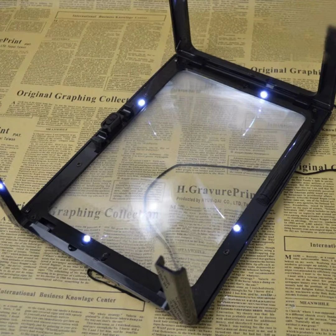 BrightView | 3x Page Magnifier with LED Light – Full Page View – Lightweight & Hands-Free – Ideal for Seniors & Low Vision Users Bowlift by Bowlift