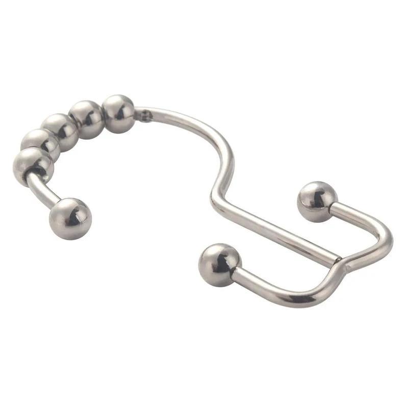 Stainless steel shower curtain hooks (12 pieces) by Bowlift