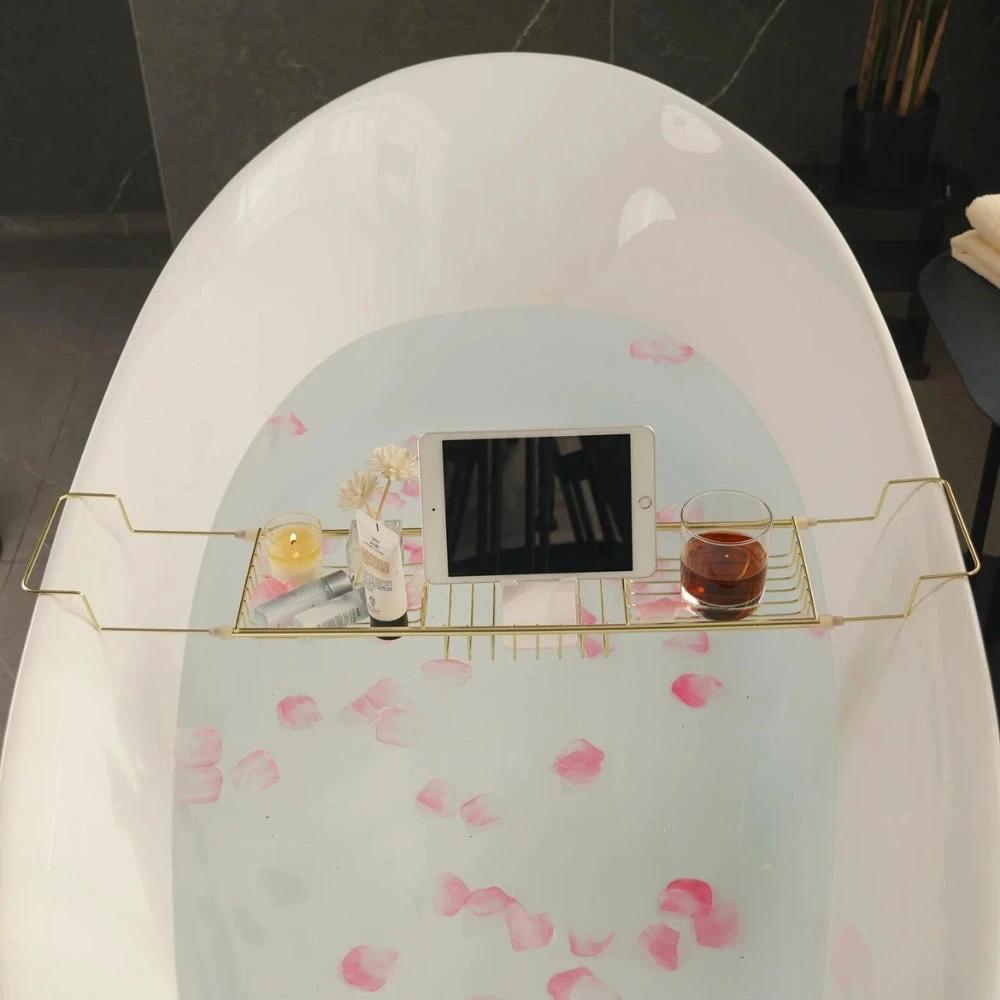 Adjustable Stainless Steel Bathtub Caddy Tray by Casa & Beyond