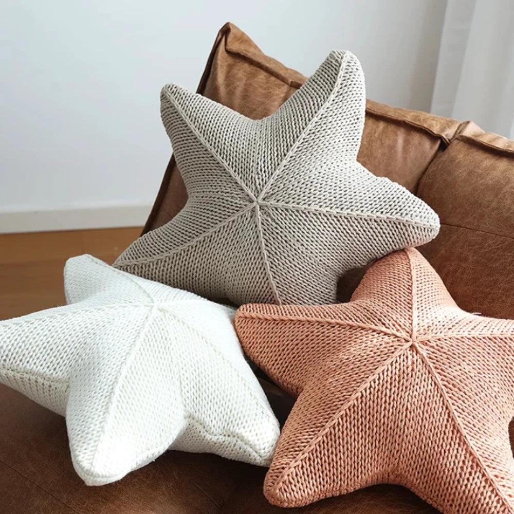 Starfish Hand-Knitted Cushion by Casa & Beyond