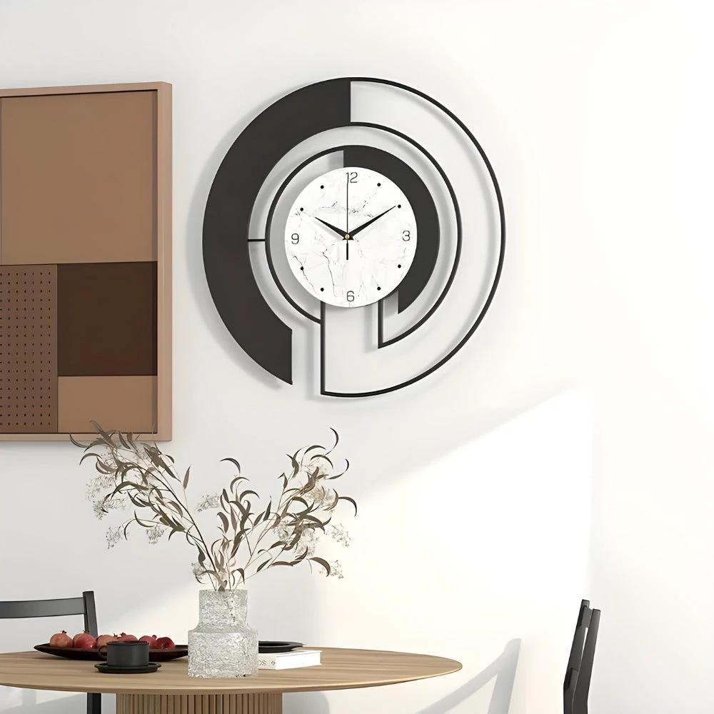 Quiet geometric wall clock with peaceful run for tranquil spaces Bowlift by Bowlift