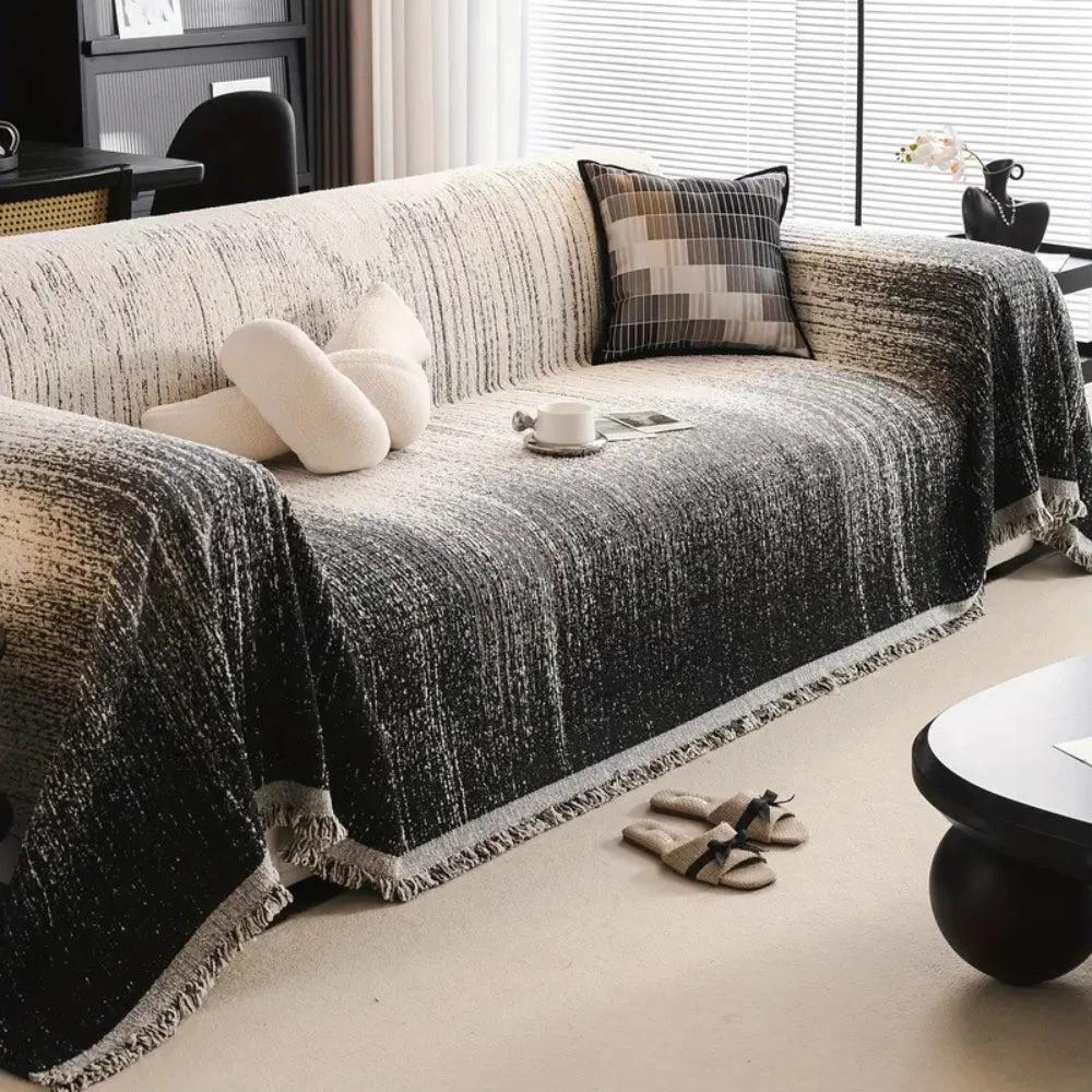 Neutral Tone Chenille Sofa Cover by Casa & Beyond