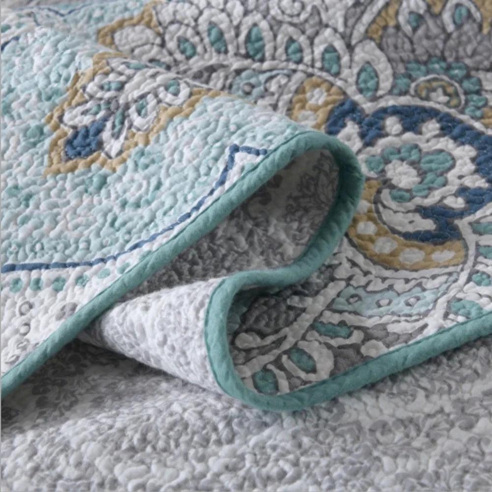 Paisley Aqua Teal Coverlet Set by Casa & Beyond