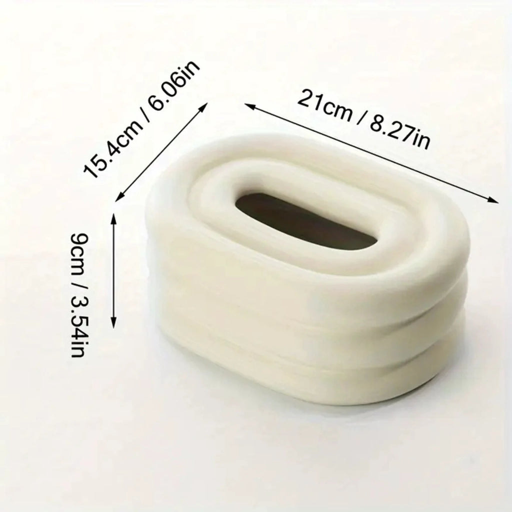 Lustre Ceramic Tissue Holder by Casa & Beyond